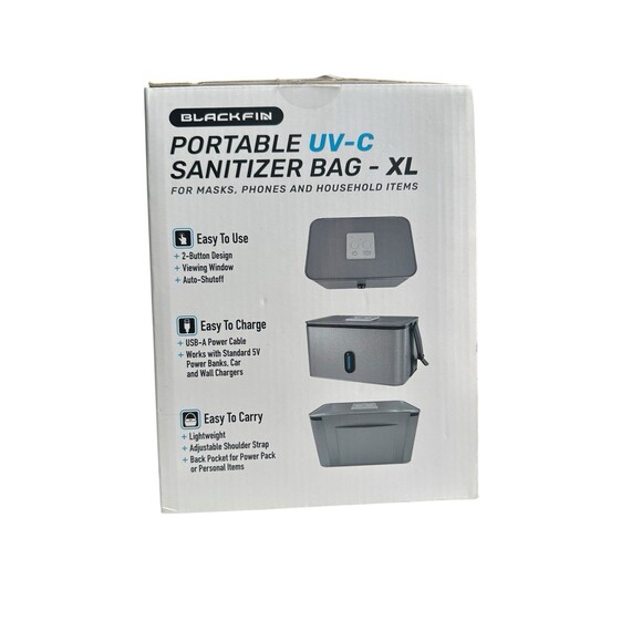 Black Fin Portable UV Sanitizer Bag XL 11L UV Light Sterilizer Masks Phones - Picture 5 of 16